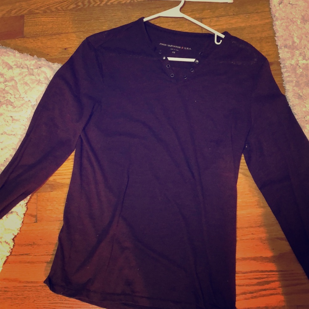 John Varvatos v neck long sleeve t shirt